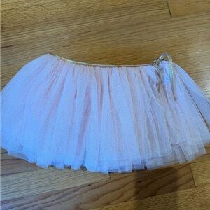 Mouche Parie Pink Tulle Skirt with Gold Trim